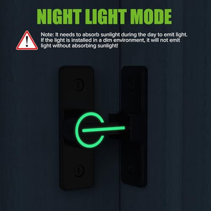 Barn Door Lock Hardware, Heavy Duty 90 Degree Flip Latch Privacy Lock, Zinc Alloy Sliding Barn Door Latch for Bathroom, Bedroom, Closet, Garage, Shed and Gate (Luminous-2PCS) - color: Luminous-2PCS