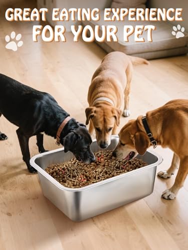 4 Gallons Extra Large Dog Bowls - High Capacity Food Grade Stainless Steel Dog Water and Food Bowl No Spilling, Durable for X-Large Multiple Large Breed Dogs Indoor Outdoor - size: 4 Gal