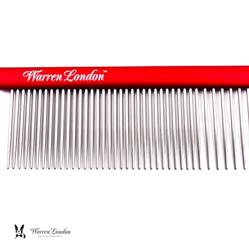 Warren London Detangling Strong Comb for Dogs | 10 inches | Comfort Control Durability and Detail for Small Medium Large Dogs | Ergonomic Dog Cat Grooming Pet Supplies Deshedding Mat Tool - style: Detangling Strong Comb