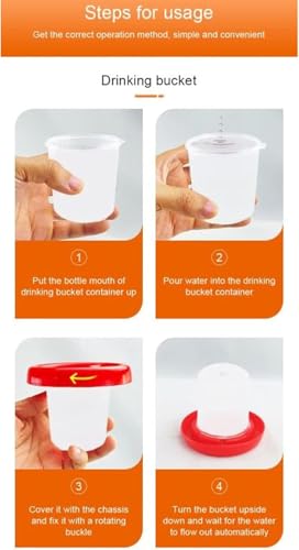 1Pc Baby Chick Feeder and Waterer 0.35Lbs/5.4Oz Chicken Poultry Feeding Equipment Kit Chick Waterer and Feeder No Drown Small No Waste Proof Poultry Feeders Bucket