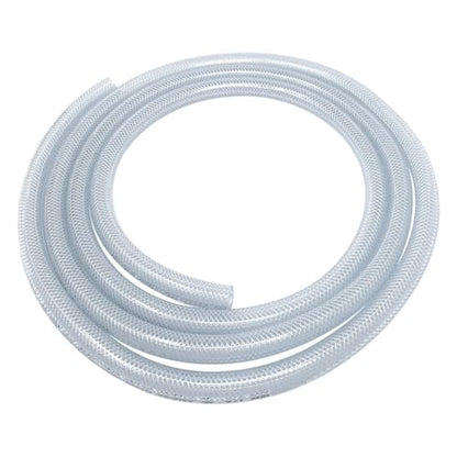 Gloxco Clear Braided PVC Tubing, Food Grade, Heavy Duty Reinforced Hose, 1/2" ID, 10 Ft Length - size: 1/2" x 10 Ft