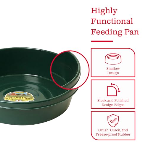 Little Giant 3 Gallon Durable and Versatile Plastic Flat Farm Livestock and Pet Ranch Home Feed and Water Utility Pan, Green (12 Pack)