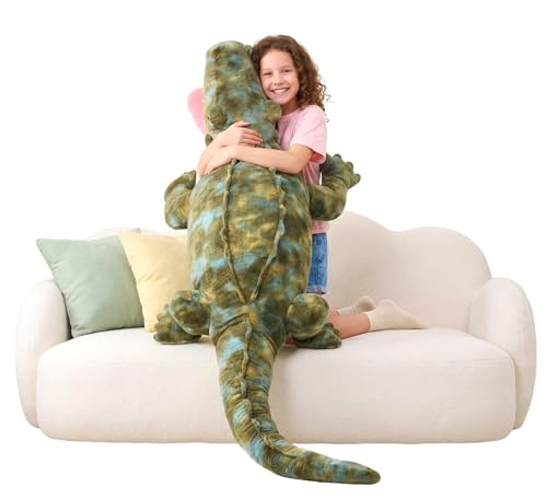 IKASA Giant Crocodile Stuffed Animal Plush Toys,Soft Toy 63" Alligator Large Cute Huge Jumbo Big Size Kawaii Fluffy Fat Plushie,Gifts for Kids - style: Crocodile