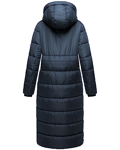 Womens Winter Maxi Long Parka Coats Puffer Down Quilted Jacket with Hood - color: Navy-303, size: Small