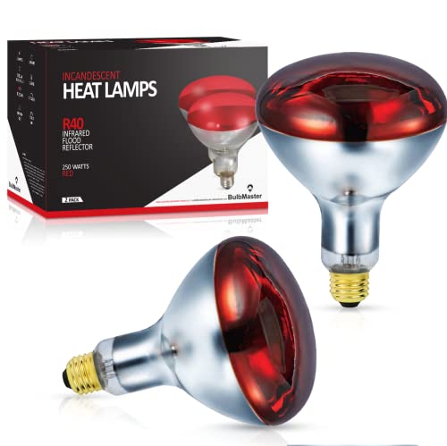 250 Watts R40 Red Heat Lamps Outdoor Bulbs for Pets Flood Light Bulb for Chickens Infrared Reflector 250W R40 Incandescent Medium E26 Base 2 Pack - style: 250W/R40/RED/2PK