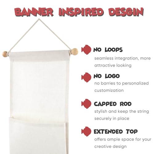 RUNROLE 8 Inch Narrow Fish Extender to Right Fit the Cabin Door - 1, 2, 3, 4, 5 Pocket, Blank White for Easy Customization, 2026 &2027 FE for Gift Exchanges and Pixie Dust - size: 5 Pockets