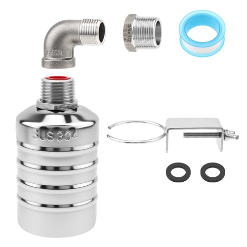 Float Valve, Automatic Water Level Control 1/2 inch to 3/4 inch 304 Stainless Steel Water Float Valve for Water Tank, Livestock Trough - style: Style 5