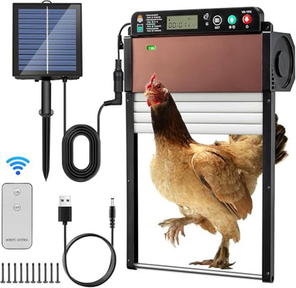 Automatic Chicken Coop Door, Solar Powered Chicken Door Opener