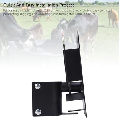 Heavy Duty 2 Way Farm Gate Latch,Steel Zinc Farm Fence Gate Latch, Livestock Cattle Gate Latch Hardware for Ranches Horse Corrals