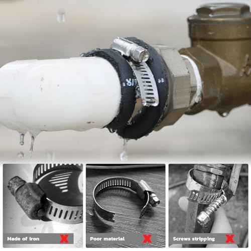 OURU 64PCS Hose Clamps Stainless Steel Assortment Adjustable 1/4"-1-1/2"(6-38mm) Worm Gear Hose Clamp, Heavy Duty Metal Small Hose Clamps for Automotive, Pipe, Radiator Plumbing, Fuel Line - size: 64PCS KIT-HOSE CLAMP(1/4"-1-1/2")