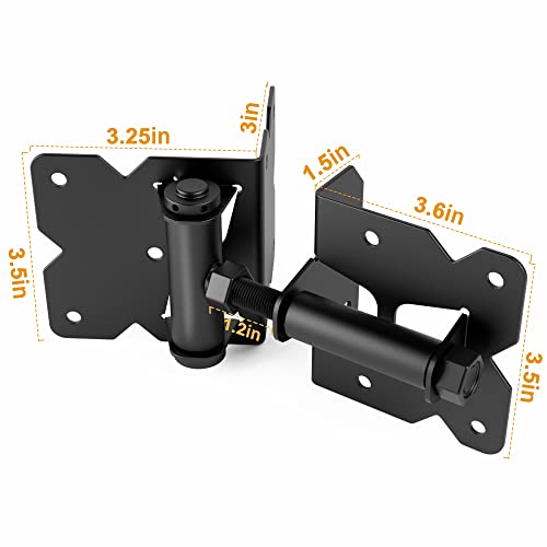 WINSOON Stainless Steel Self Closing Gate Hinge and Latch Hardware Kit, Heavy Duty Adjustable Tension Gate Hinges 2-Pack & 1-Automatic Latch, Gate Hardware Kit for Wood/Vinyl Fence Gate - style: 2 Pack Hinges & 1 Latch