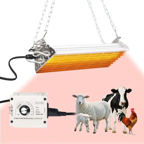 600W Chicken Coop Heater, Carbon FiberChicken Heater for Coop with Adjustable Heating Settings & Hanging Height (600W) - color: 600W