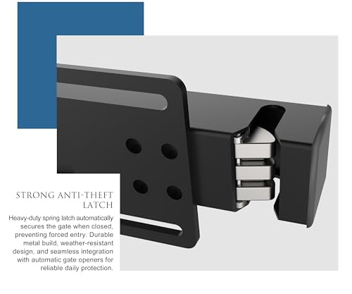 Blütezeit 12V/24V DC Automatic Electric Gate Lock for Swing Gate Opener, Heavy Duty Metal Electromagnetic Lock Gate Latch for Single & Dual Swing Gates Operator