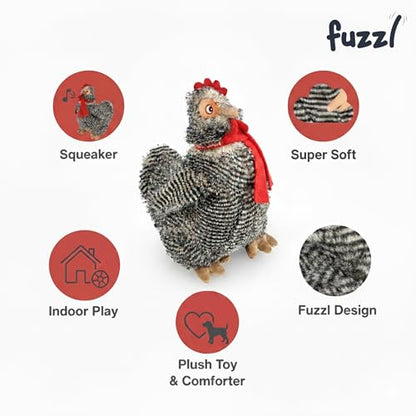 Fuzzl Plush Super Soft Cheeky Chicken Dog Toy & Comforter – Cuddly Plush with Squeaker, Gentle Dog Toy for Puppies & Small to Medium Dogs - style: Cheeky Chicken