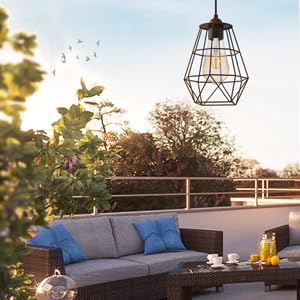 intelamp Solar Pendant Lights Indoor Outdoor, 4000mAh Gazebo Shed Chandeliers with Remote Dust to Dawn Mode 16.4Ft Hanging Lighting Interior for Outside Barns Toolsheds Chicken Coop - size: Diamond (1-Pack)