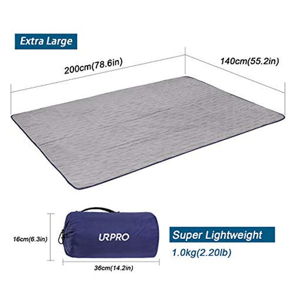 Waterproof Warm Fleece Outdoor Blanket Extra Large Lightweight Portable with Carry Bag for Stadium, Picnic, Camping, Beach, Dogs, Sofa - color: Navy Blue