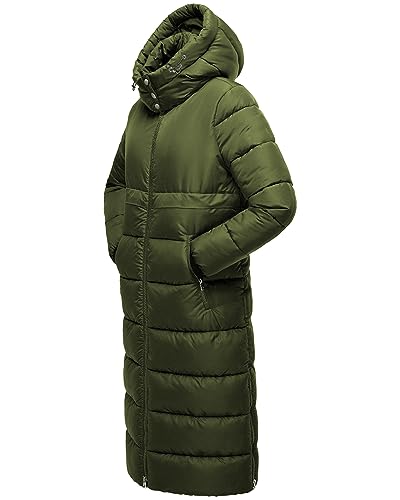 Womens Winter Maxi Long Parka Coats Puffer Down Quilted Jacket with Hood - color: Armygreen-303, size: XX-Large