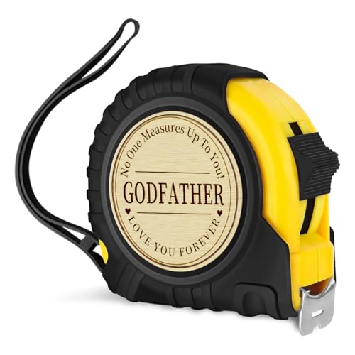 Fathers Day Christmas Birthday Gift for Godfather Engraved Tape Measure | 25 FT Tool Woodworker Carpenter Gifts for Handicraft Enthusiasts Godfathers - color: Godfather