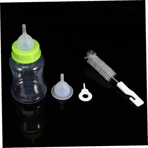 BESPORTBLE 4pcs Silicone Puppy Feeding Bottle Safe and Durable Pet Feeder with Wide Aperture Includes Replacement Bottle Mouth Cleaning Brushes Random Color