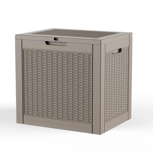 EasyUp 36 Gallon Outdoor Storage Box, Outdoor Deck Boxes for Garden Tools Equipment,Cushions and Patio Storage,Lockable and Resin,Easy to Install(Grey) - color: Grey, size: 36 Gallon