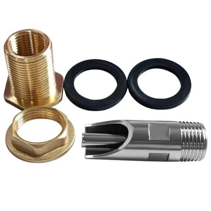 Joywayus 10PCS 1/2 Stainless Steel Automatic Pig Nipple Water Drinker Feeder Waterer + 10PCS 1/2 Female to 3/4 Male Brass Water Tank Connector Bulkhead Fitting Kit for Sows Piglets Drinking