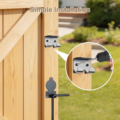 24" Cane Bolt Heavy Duty Drop Rod Gate Stopper Hardware, Gate Ground Latch for Wooden Fences Metal Gates Doors, Gate Drop Pin for Holding Gate to The Ground, Black Finish(2 Pack) - size: 24 Inch