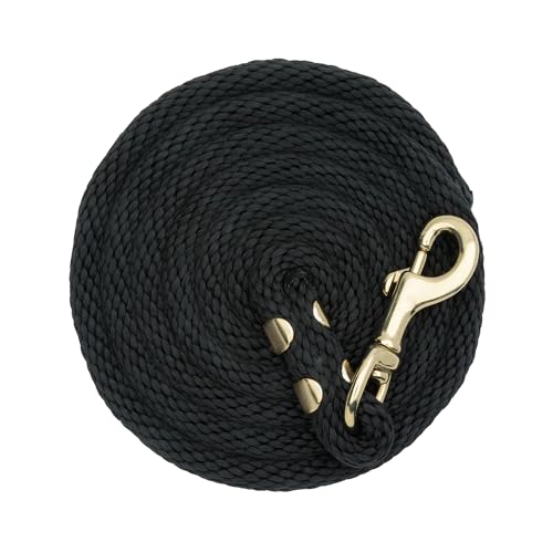 Weaver Equine Performance Lead Rope, 8' Horse Value Rope with Brass Plated 225 Snap, Soft Comfort Grip, Barn Horse Tack for Daily Use - color: Black