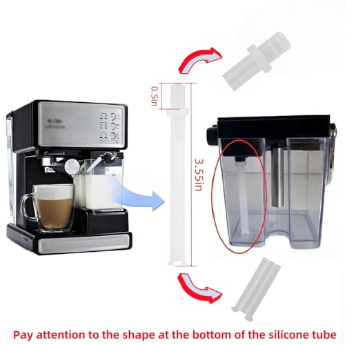 (4 pack) 162416-000-000 Silicone tube Milk Frothing Silicone Pipe Tube Compatible for Mr Coffee BVMC-ECMP1000 BVMC-ECMP1000RB BVMC-ECMP1102 BVMC-ECMP1106 Espresso Maker Milk foam straw