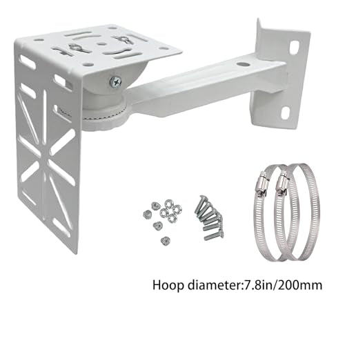 L-Shape Dome Camera Bracket, Wall Ceiling Mount for Security Dome Cameras, Wall Mount,Corner (Vertical Pole Bracket+Hoop 7.8 in )