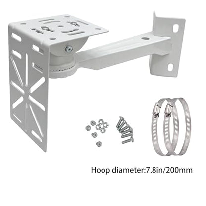 L-Shape Dome Camera Bracket, Wall Ceiling Mount for Security Dome Cameras, Wall Mount,Corner (Vertical Pole Bracket+Hoop 7.8 in )