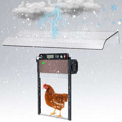 Saillong Weatherproof Cover for Chicken Coop Doors, Prevents Rain and Snow from Impeding Movement of Your Automatic Chicken Coop Door, Chicken Door Opener Cover Accessory (Polycarbonate)