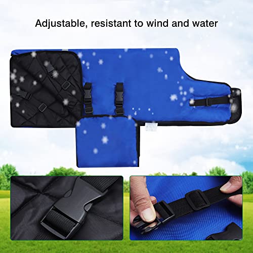 Pro Calf Blanket, Calf Warm Clothes Calf Saver Coat Blanket for Keep Cow Warmming Thickened Belly Protection Windproof Livestock Protector (Two Pieces of Blue) - color: Two pieces of Blue