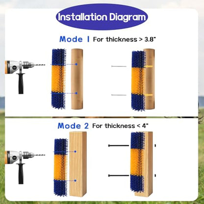 2PCS Livestock Scratching Brush, Horse Brush, Cow Goat Scratching Post with 8 Screws, Grooming Massage for Cattle Sheep Horses Pigs