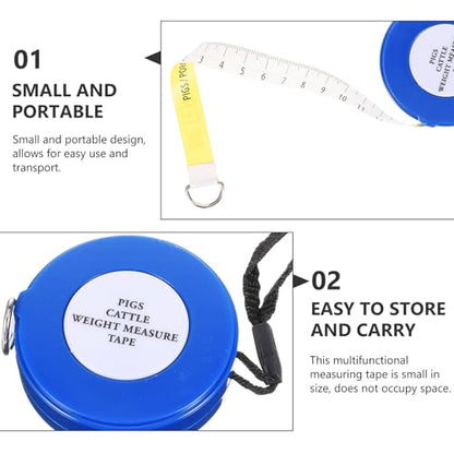 Levemolo Animal Weight Tape Measure 2.5m for Cattle, Pigs, Goats – Multipurpose Livestock Measuring Tape for Girth and Weight Estimation on Farms