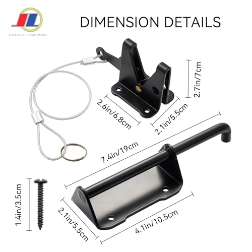 Gravity Gate Latch, Self-Locking Heavy Duty Black Gate Latches for Wooden Fences, Outdoor Vinyl Gate Lock, No-Sag Gate Hardware for Driveway, Garden, Yard & Farm - size: Gravity
