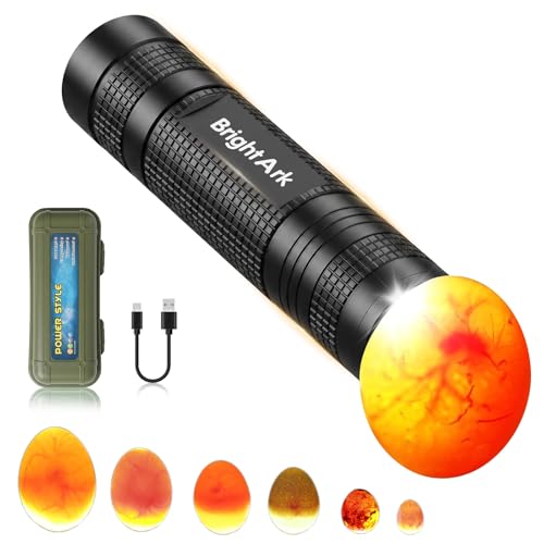 Egg Candler for Chicken Eggs, Rechargeable Bright Cool Light Egg Candler Tester for Chicken Duck Eggs, Handheld Egg Light for Incubators, Farm & Home Use