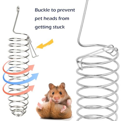 2PCS Rat Enrichment Foraging Toys, Stainless Steel Vegetable Skewer Foraging Hanging Feed Tool for Hamster Rodents Bird Parrots, Fancy Mice Cage Accessories Puzzle Toy Slow Feeder