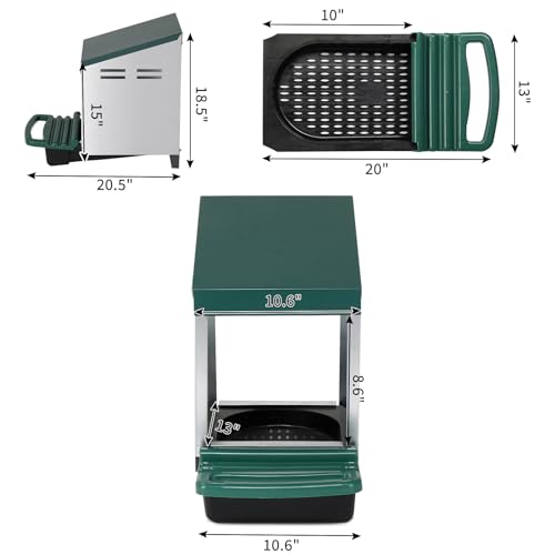 Single Roll Out Chicken Nesting Box,Chicken Nesting Boxes, 1 Compartment Chicken Egg Laying Box, Nesting Boxes for Chickens with Swing Perch and Roll Away Egg Collection for Chicken Coop, Green
