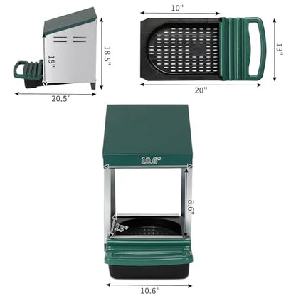 Chicken Nesting Boxes, Nesting Boxes for Chickens, Roll Out Chicken Nest Box, Metal Chicken Egg Laying Box with Swing Perch and Rollout Egg Collection for Chicken Coop - color: 1 Compartment