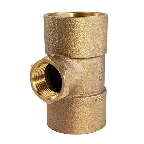 Everflow Supplies CCFT2234-NL C X C X F No Lead Cast Brass Tee Fitting with Solder Cups and Female Threaded Branch, 2" x 2" x 3/4" - size: 2" x 2" x 3/4"