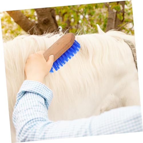 Sosoport Horse Grooming Brush with Stiff Bristle for Gentle Massage Horse Comb for Cleaning and Shedding Cattle and Donkeys Comfortable Smooth Surface Blue