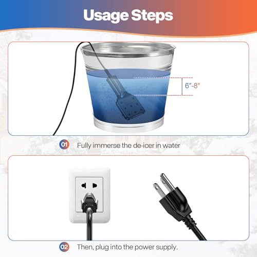 120V 500W Pond De-Icer and Chicken Water Heater for Livestock Tank Heater, Featuring Power-Off Protection, Overheating Protection, GFCI Plug & 9.2FT UL Approved Cord - size: 500 Watt
