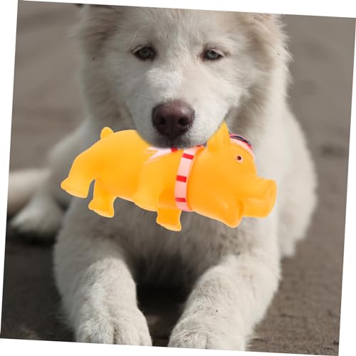 Abaodam Durable Squeaky Dog Interactive Teething Pig Shape Chew for Dogs Tough Pet for Indoor Play for Puppies Dogs