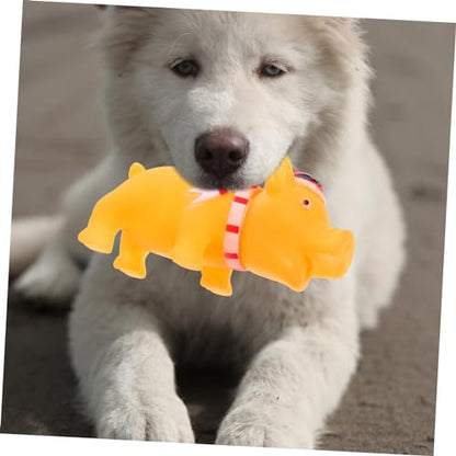 Abaodam Durable Squeaky Dog Interactive Teething Pig Shape Chew for Dogs Tough Pet for Indoor Play for Puppies Dogs