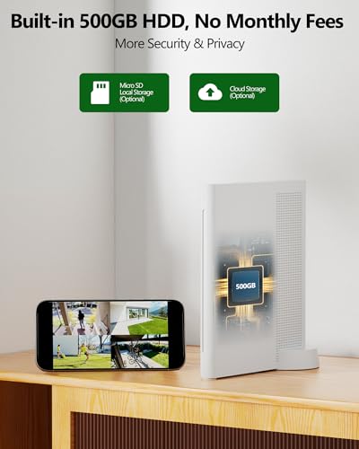 Solar Cameras Wireless Outdoor, 4MP Home Security Camera System, No Subscription, 360° Pan & Tilt, Color Night Vision, 5G & 2.4G WiFi, 500GB HDD 10CH NVR, Motion Detection for Farm Ranch Home