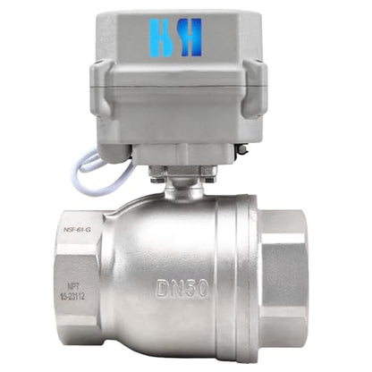 2" DN50 NPT 2 Way 12VDC 9-24VAC/DC Stainless Steel Normally Closed Electrical On/Off Motorized Ball Valve