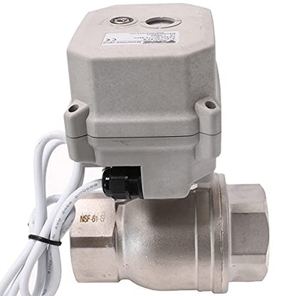NPT 1.5'' Motorized Ball Valve DC12V Electrical Ball Valve CR3-01 with Indicator and Manual Override - size: 1-1/2INCH(DN40MM)