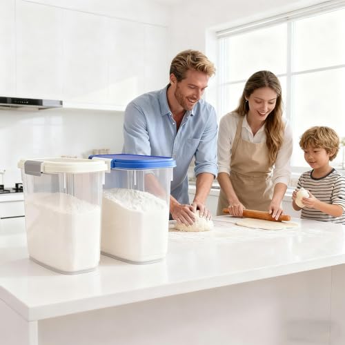 Airtight Dog Food Storage Container 10 Lbs - Slim Tall Pet Cat Food Treat Container with Lid, Scoop and Cup - Clear Plastic Dry Food Storage Bin for Dogs, Cats, Bird Seeds, Kibble, Pellets - color: Cream White