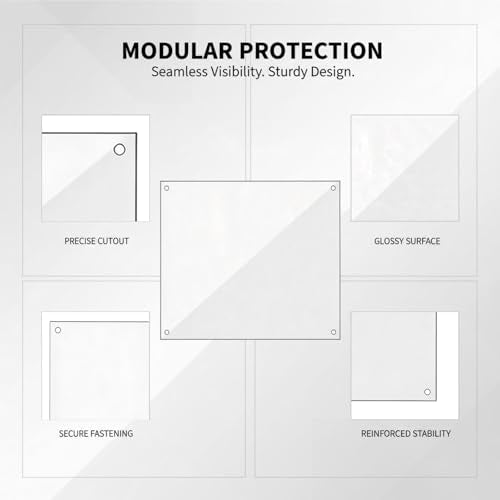 12 Pcs Clear Plastic Cage Guard Panels, 10 x 8.2 in Pet Habitat Siding, Splatter Anti-Splash Fence Dividers with 100 Zip Ties for Rabbit Cages, Guinea Pig Enclosures, Small Animal Protection