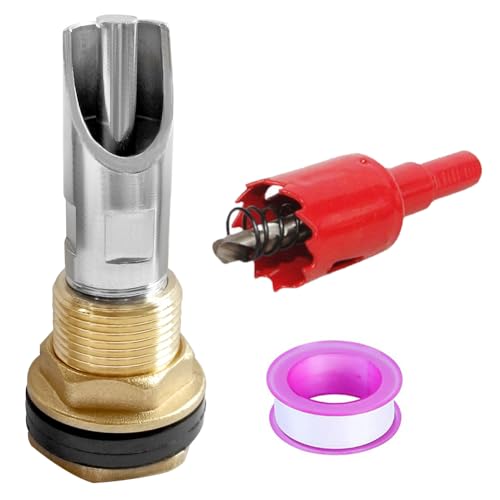 Joywayus 1PCS Stainless Steel Automatic Pig Nipple Water Drinker Feeder Waterer + 1PCS Brass Water Tank Connector Bulkhead Fitting + 1PCS Hole Opener Kit for Sows Piglets Drinking